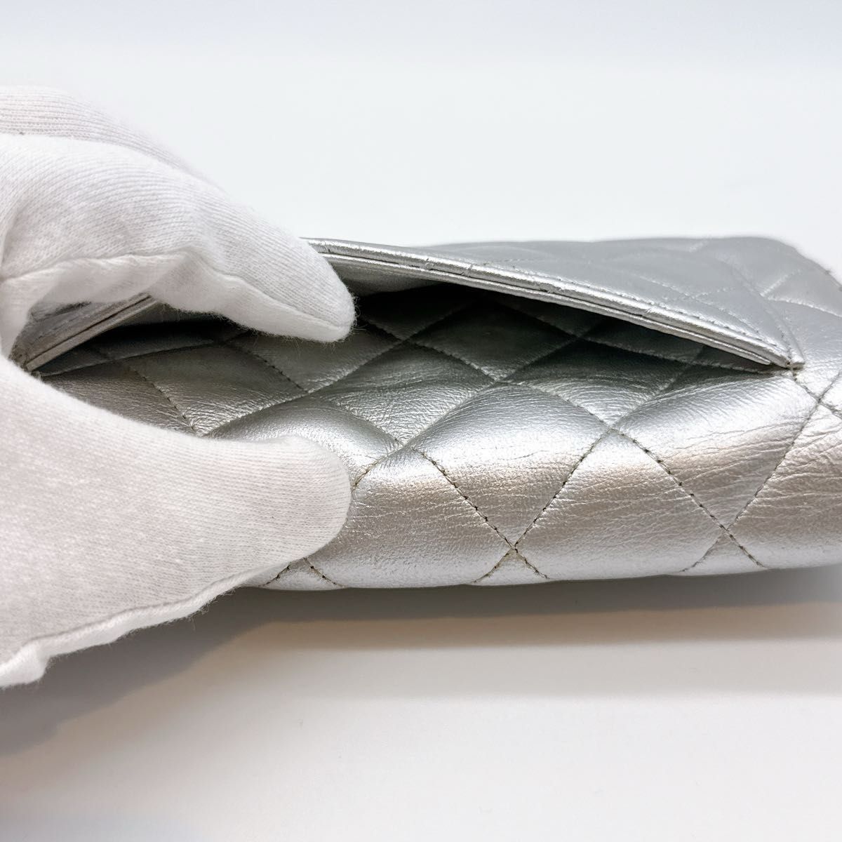 美品 CHANEL シャネル マトラッセ 2.55 ラムスキン ゴールド金具 長