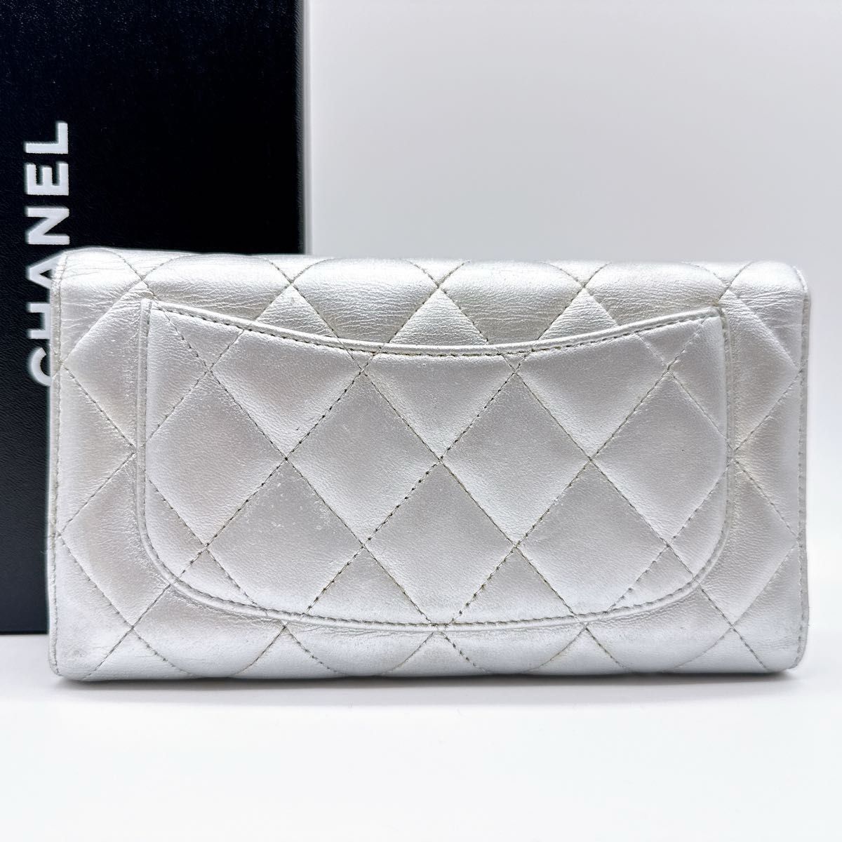 美品 CHANEL シャネル マトラッセ 2.55 ラムスキン ゴールド金具 長