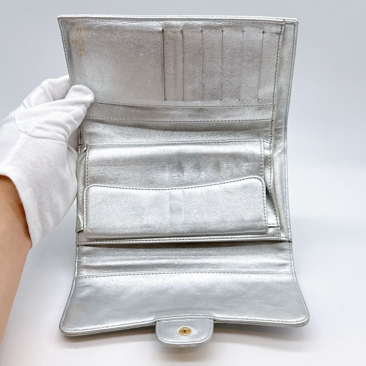 美品 CHANEL シャネル マトラッセ 2.55 ラムスキン ゴールド金具 長