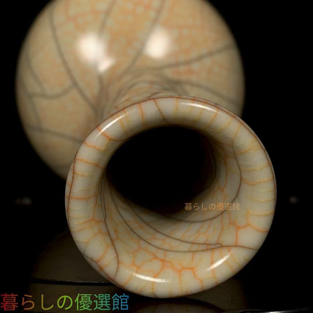 上品】中国美術 宋時代 弦紋 長頸瓶 花瓶 古陶磁 古美術 骨董品gd429