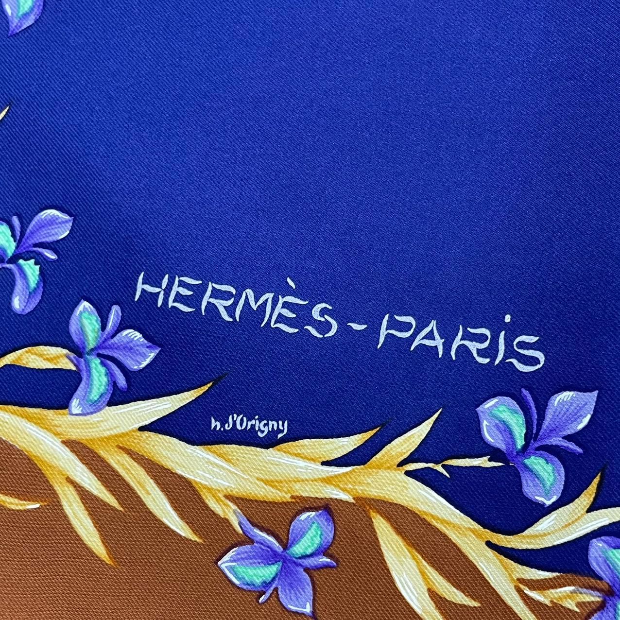 新品同様 HERMES エルメス スカーフ シルク カレ90 CHEVAL fleuri 花