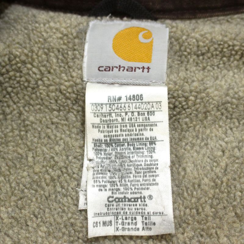00s Carhartt ダブルジップ 裏ボア サンドストーンリッジコート ジャケット メンズ 表記XLサイズ｜詳細画像