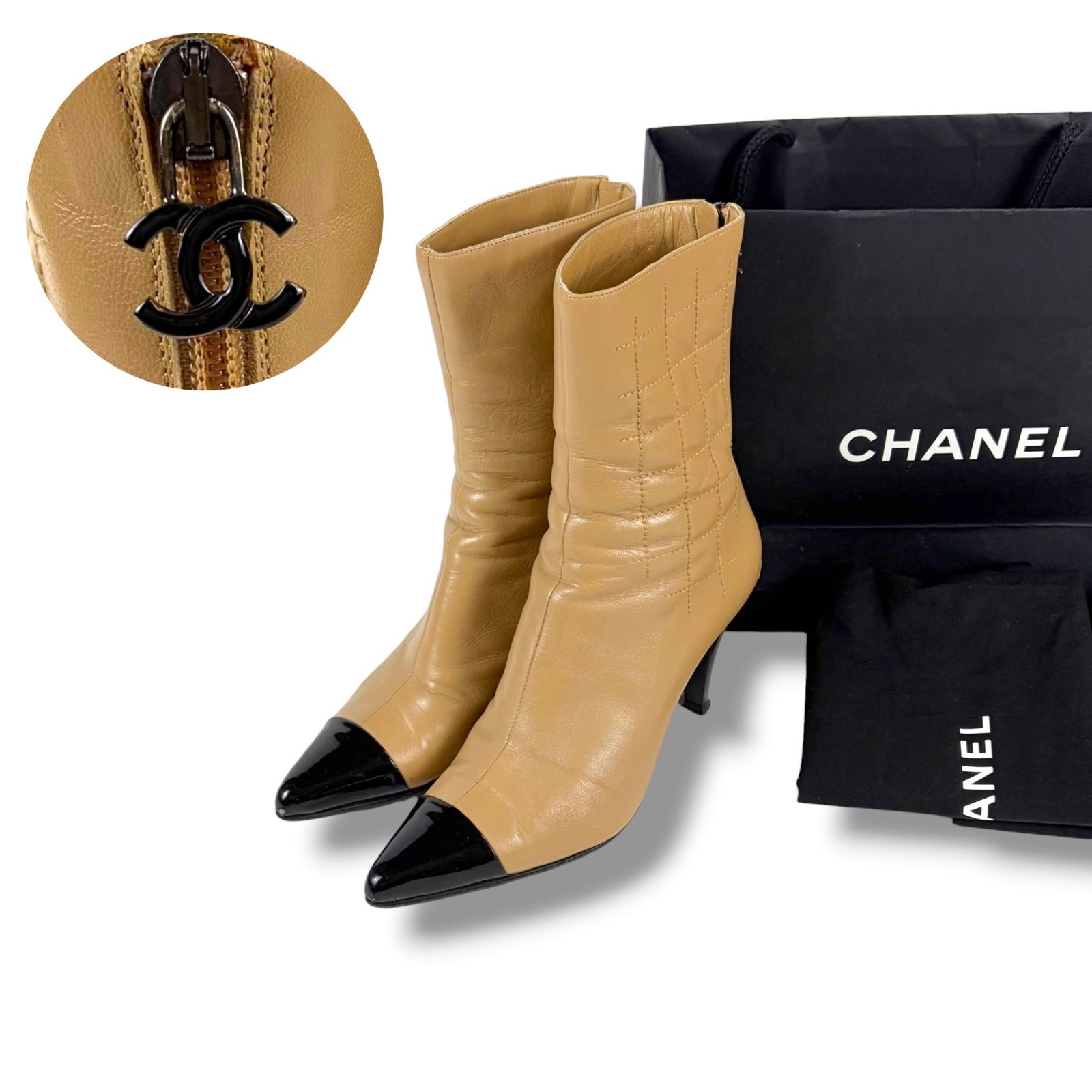 CHANEL シャネル ココマーク ショートブーツ ブーティ マトラッセ