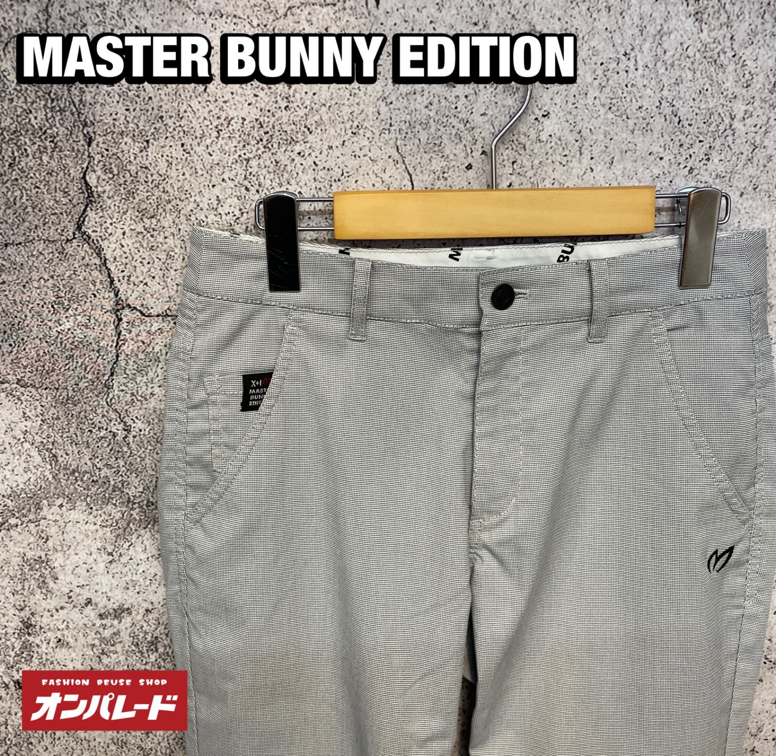 美品 マスターニーエディション ゴルフ パンツ 6 LL 黒 グレー 千鳥格子 MASTER BUNNY EDITION マスターバニーエディション ゴルフパンツ 千鳥