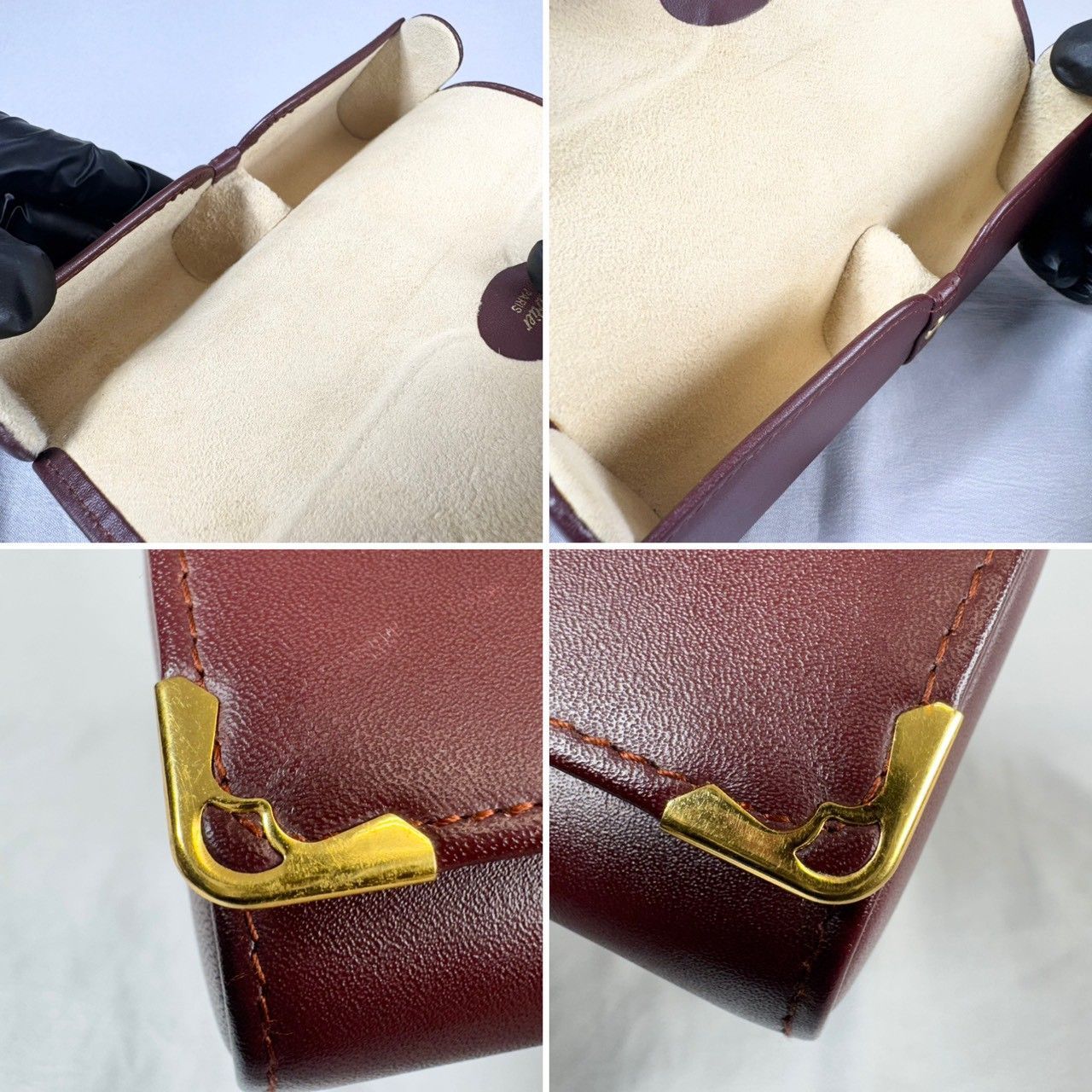 美品】Cartier カルティエ マストライン レザー メガネケース ボルドー