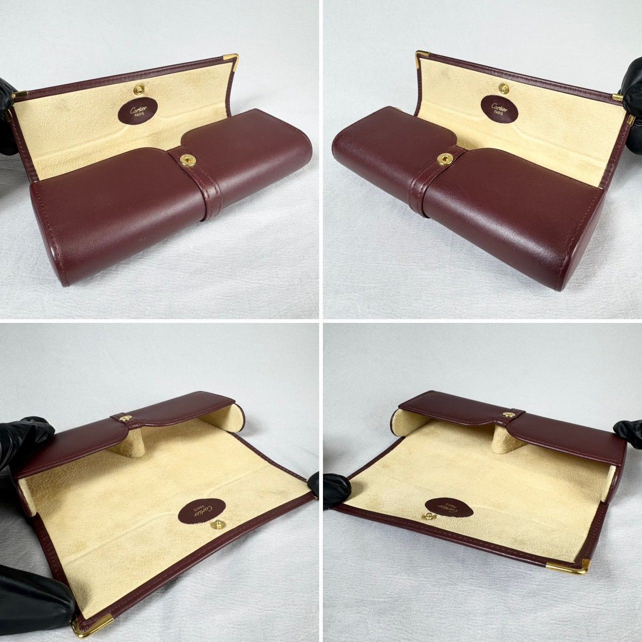 美品】Cartier カルティエ マストライン レザー メガネケース ボルドー