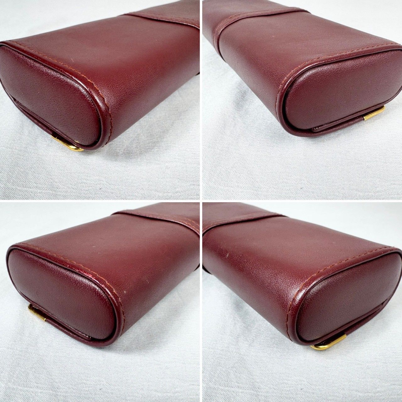 美品】Cartier カルティエ マストライン レザー メガネケース ボルドー