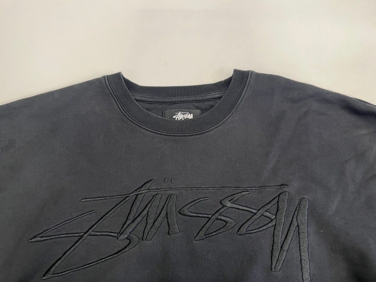ステューシー STUSSY 刺繍 ロゴ スウェット 黒 HO22 118500 XL