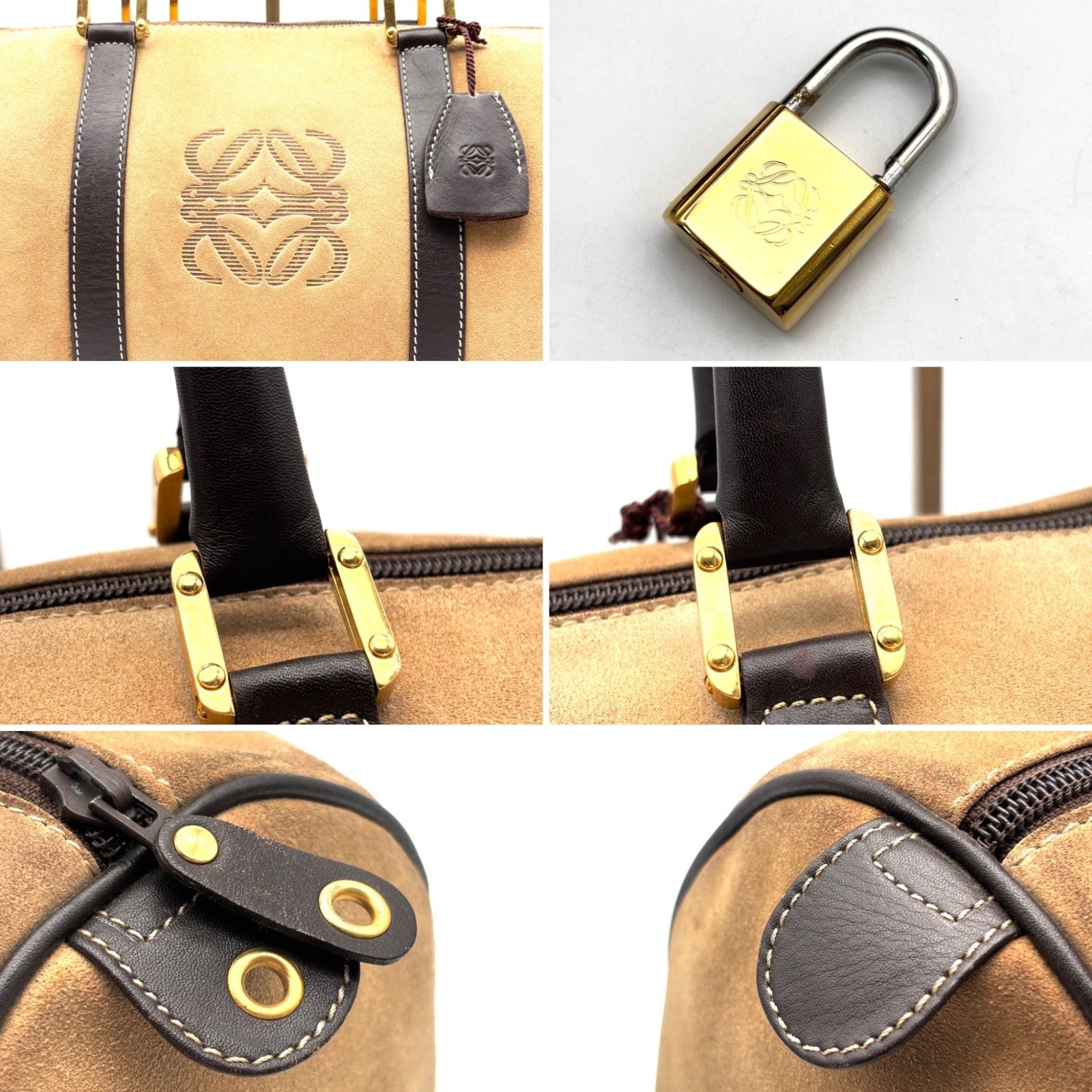 ロエベ LOEWE アナグラム ボストンバッグ ハンドバッグ トラベル 大