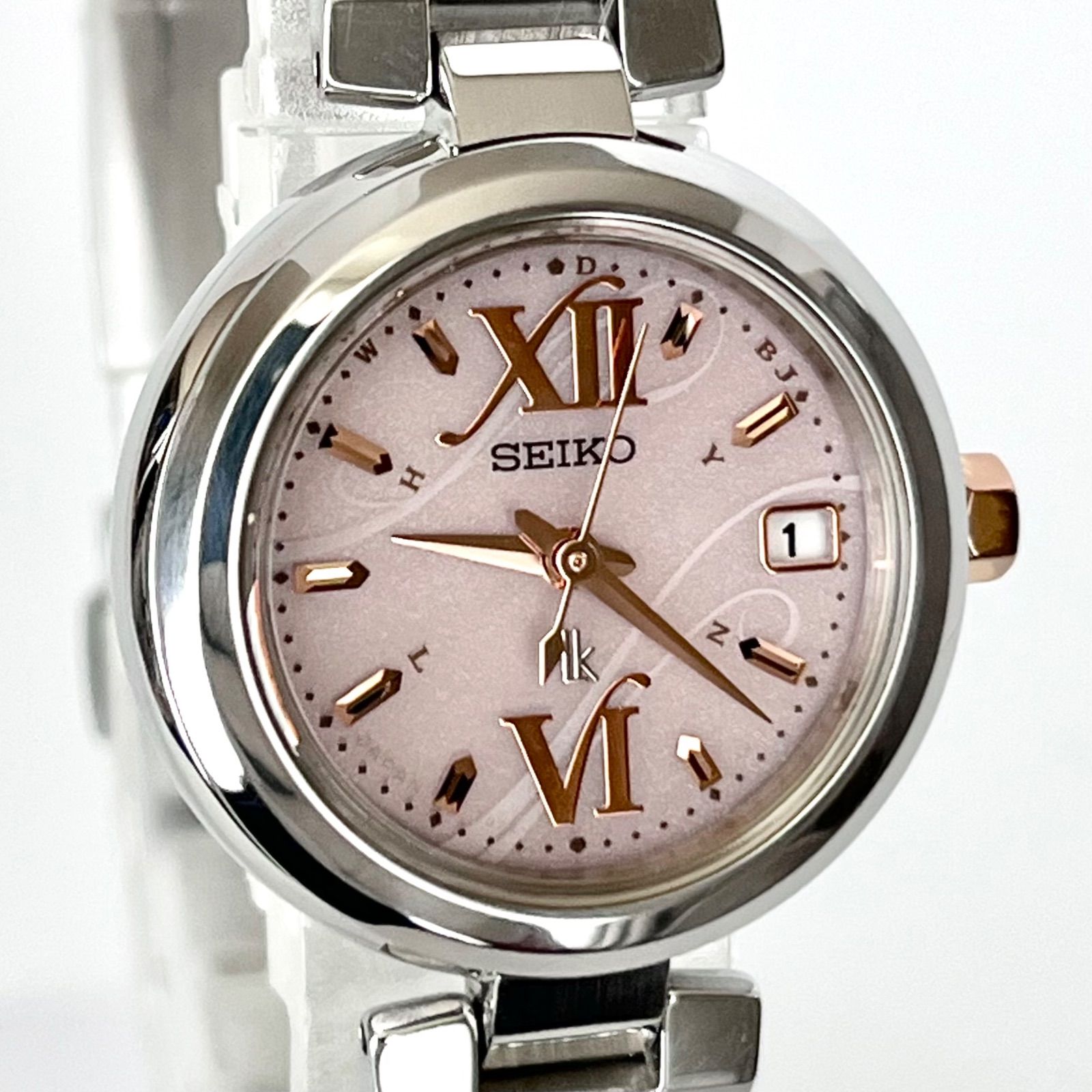 SEIKO LUKIA 電波ソーラー ピンクゴールド レディース 時計 稼働 SEIKO