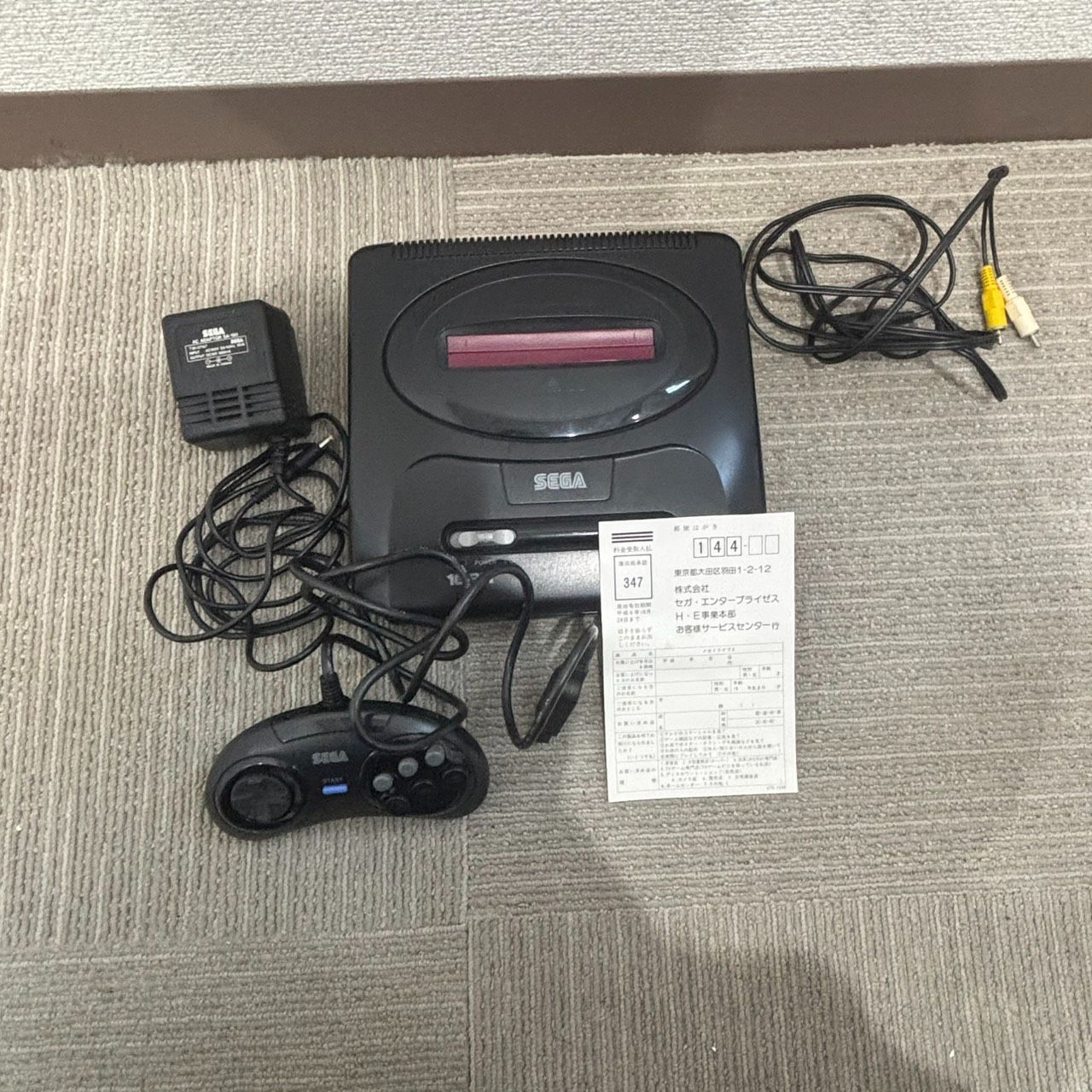 SEGA メガドライブ2 本体 コントローラー付き AVケーブル有 電源コード 