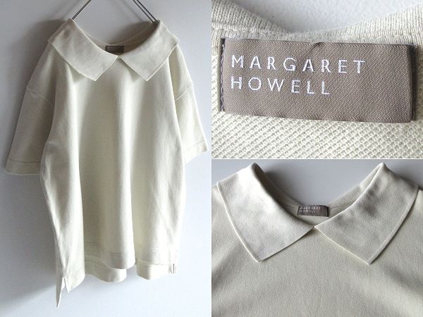 MARGARET HOWELL コットン ピケ サイズII ポロ 襟付き MARGARET HOWELL