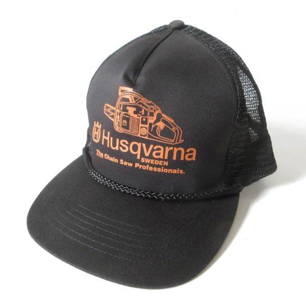 新品 Husqvarna チェーンソー メッシュ キャップ 黒 ハスクバーナ 帽子 ブラック 未使用品 デッドストック D154-41-0017ZV