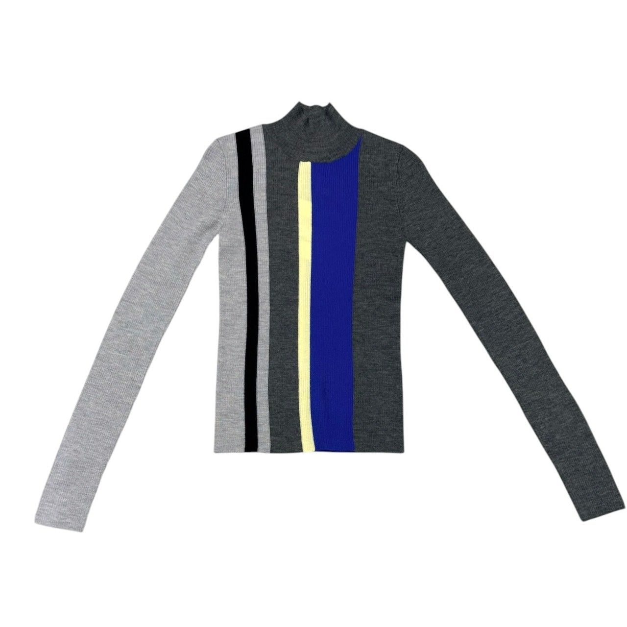 ENFOLD エンフォルド 26SS STRIPE RIB PULLOVER ストライプリブニット 300JS270-0201 38 グレー 15554