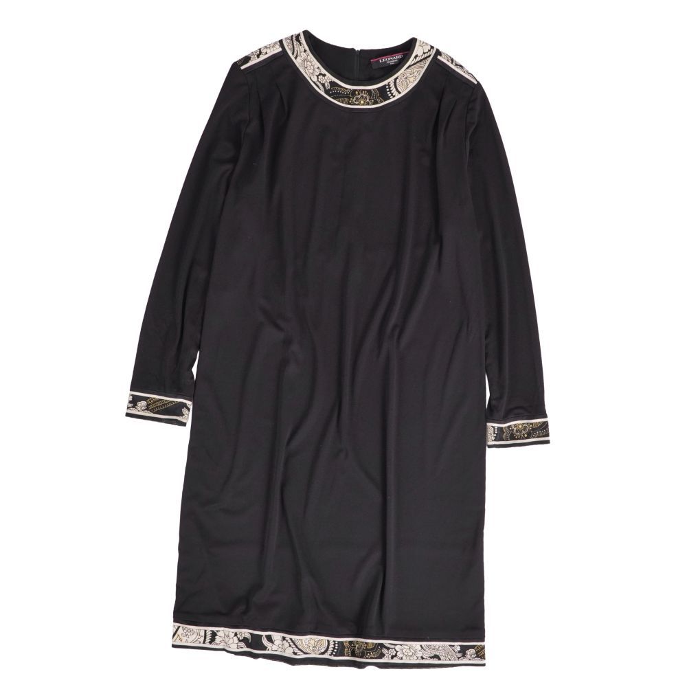 美品 レオナール LEONARD FASHION ワンピース ロングスリーブ 長