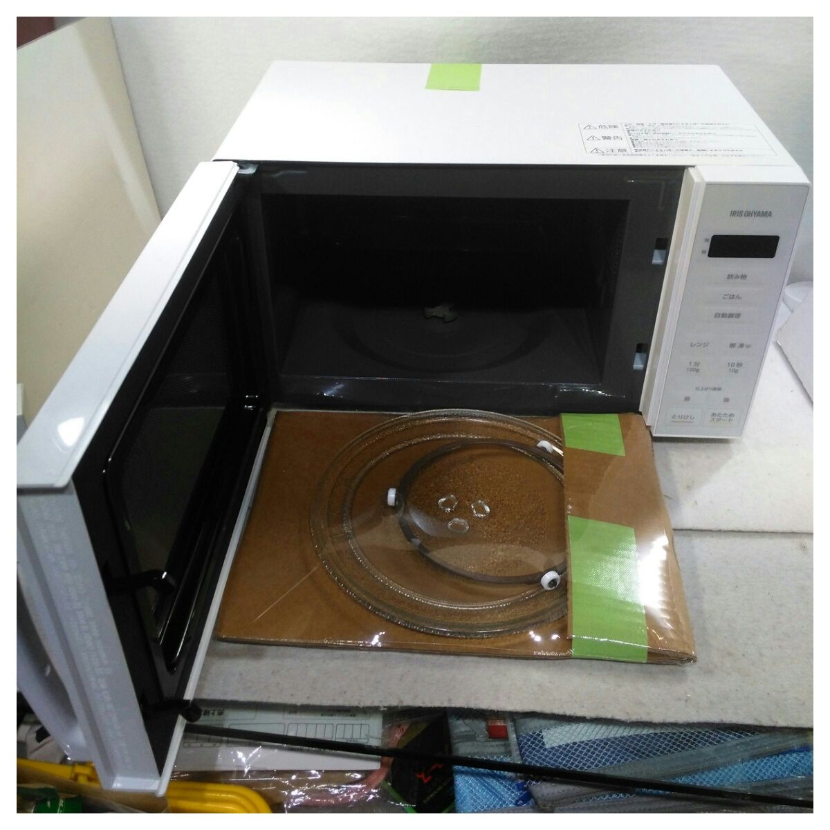 動作確認済】【中古】本体・ターンテーブルのみ アイリスオーヤマ 17L 