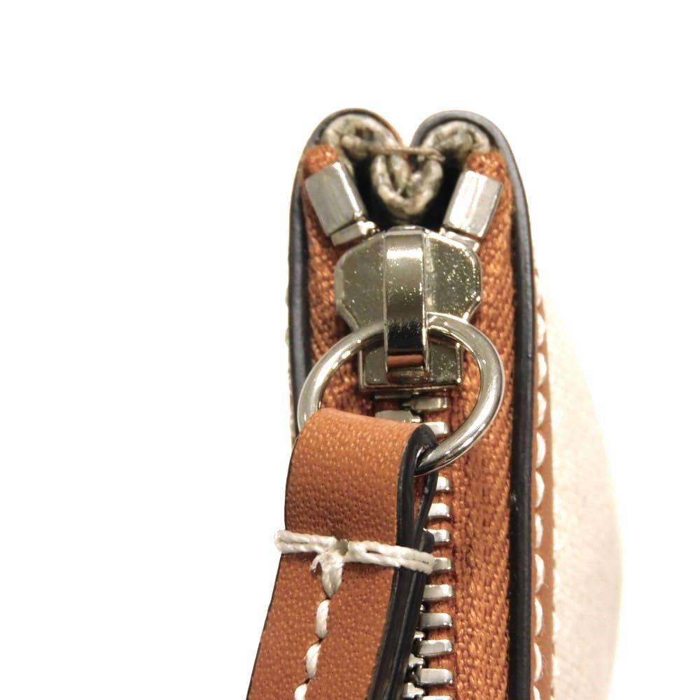 GUCCI グッチ ロゴ プリント ポーチ キャンバス ライトブラウン リスト