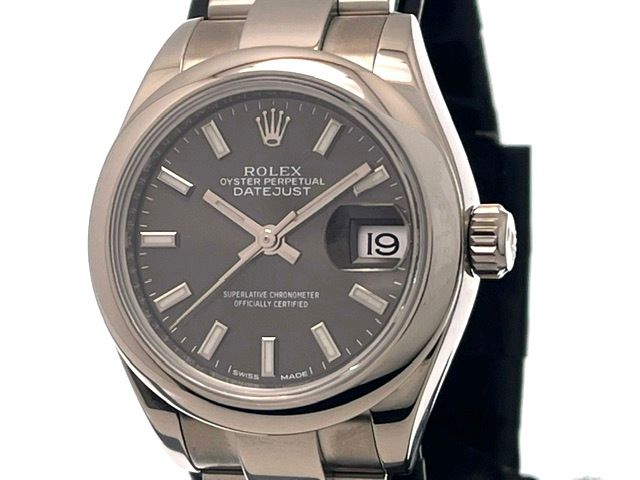 ROLEX ロレックス デイトジャスト28 279160 腕時計 ステンレススチール ダークグレー文字盤 自動巻き レディース【中古】472