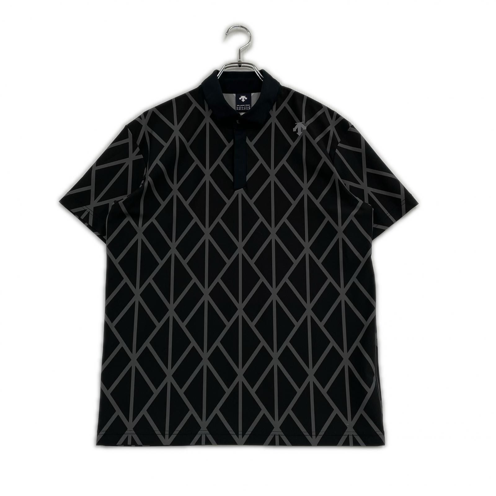 DESCENTE GOLF ポロシャツ 石柄 ブラック　Mサイズ 中古 メンズ デサントゴルフ DESCENTE GOLF 半袖ポロシャツ M ブラック