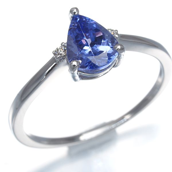 タンザナイト 1.00ct ダイヤ ダイヤモンド 0.02ct ペアシェイプ リング