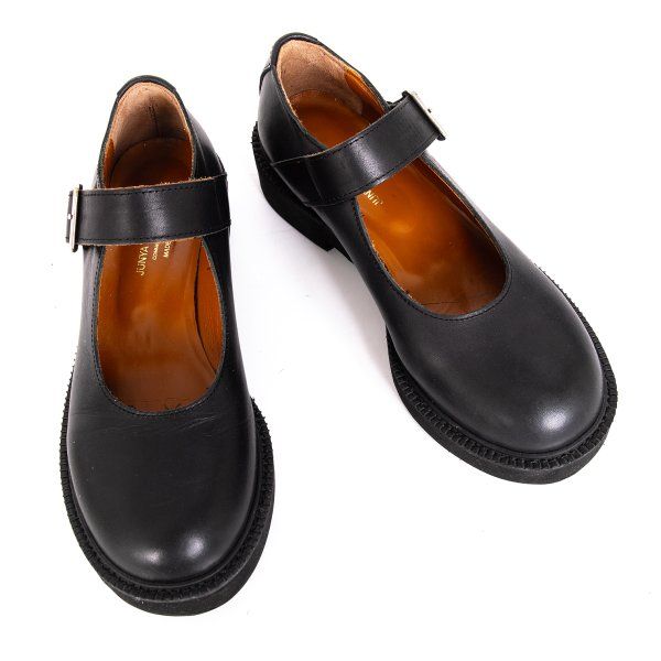 ジュンヤワタナベ コムデギャルソンJUNYA WATANABE COMME des GARCONS レザーメリージェーンシューズ 黒S（23.5位）