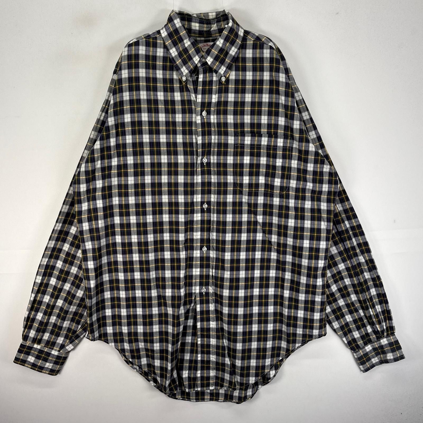古着 60's～70's/60年代～70年代 ヴィンテージ ブルックスブラザーズ Brooks Brothers 長袖シャツ メーカーズ 6ボタン M ネイビー系 チェック メンズ