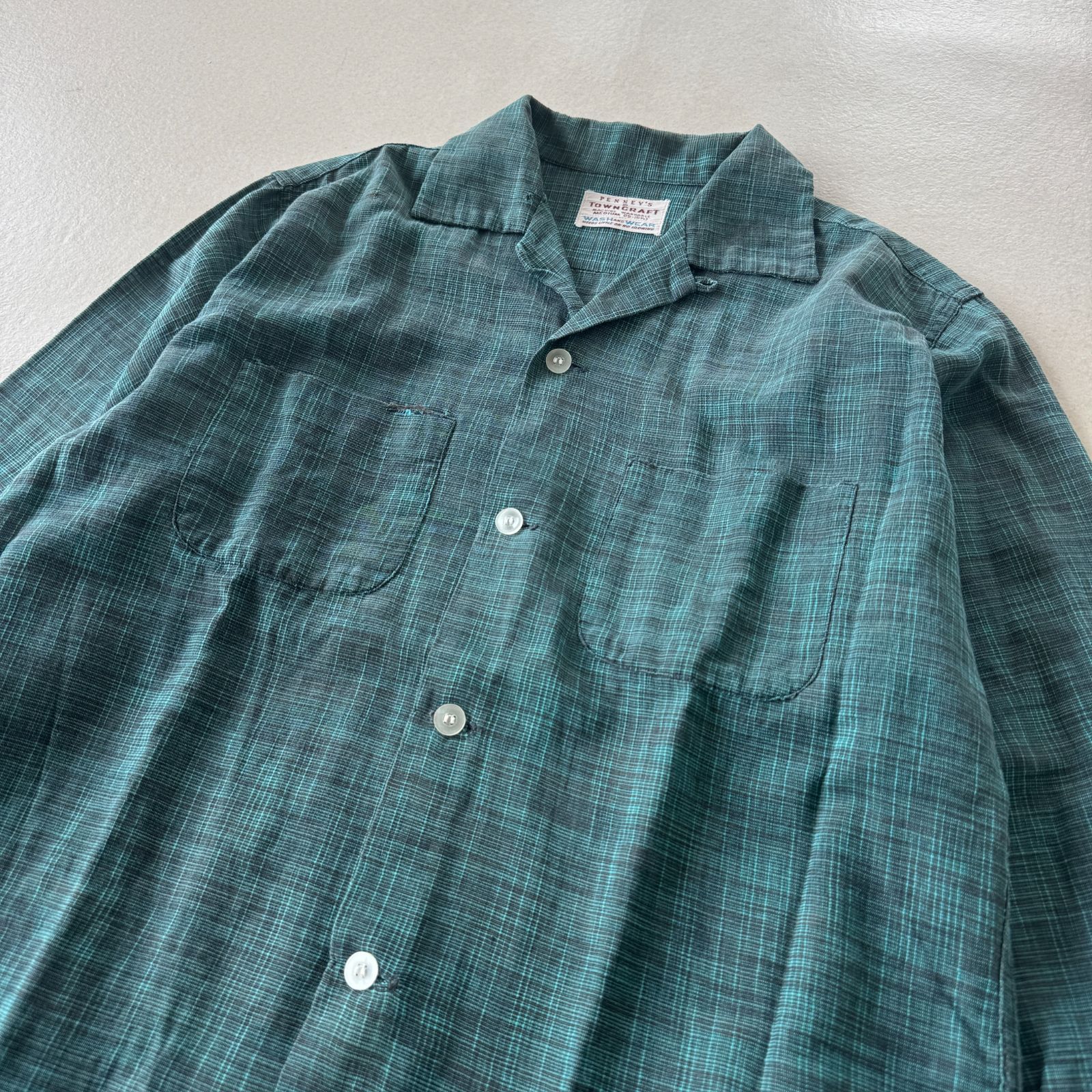 50s-60s Penney's TOWNCRAFT オープンカラーシャツ カスリ柄 M - メルカリ