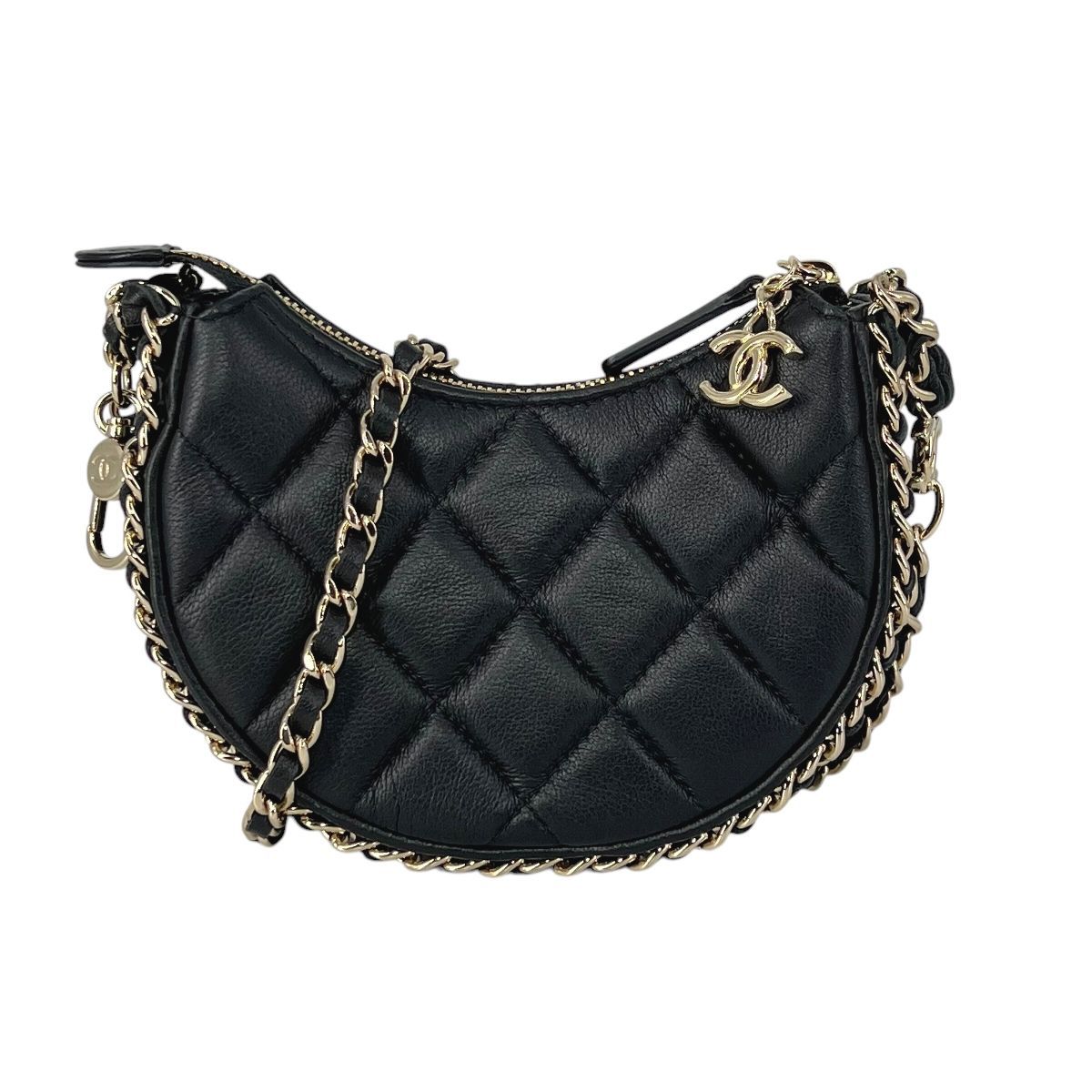 【中古】 CHANEL シャネル マトラッセ ホーボー ミニバッグ AP3232 キルティング ムーン ラムスキン ショルダーバッグ レディース 26018459 AO