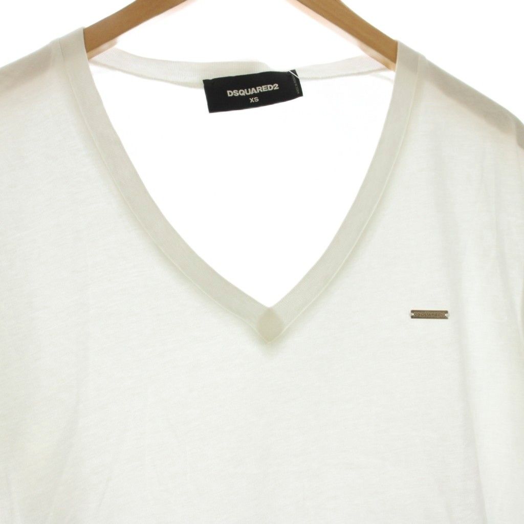 ディースクエアード DSQUARED2 Tシャツ Vネック 半袖 XS 白 ホワイト