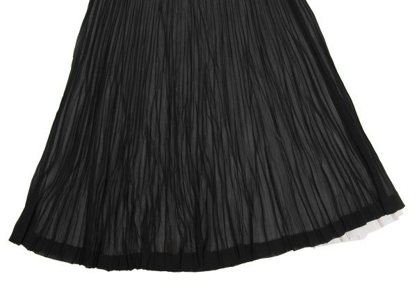 コムデギャルソンCOMME des GARCONS 裁ち切りプリーツスカート 黒オフM