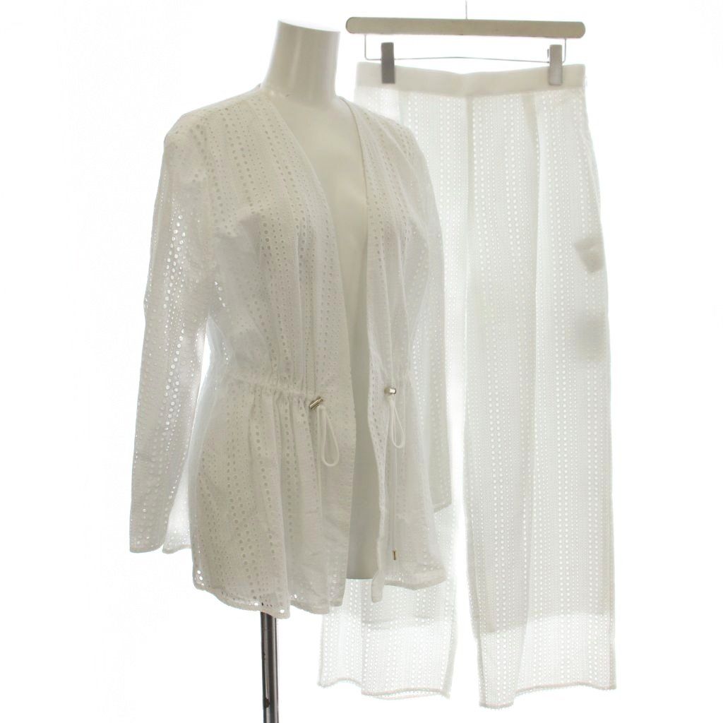 アナイ ANAYI 24AW セットアップ カットワークレース パンツ シャツ 38 白 ホワイト 102427100100130 /☆G19