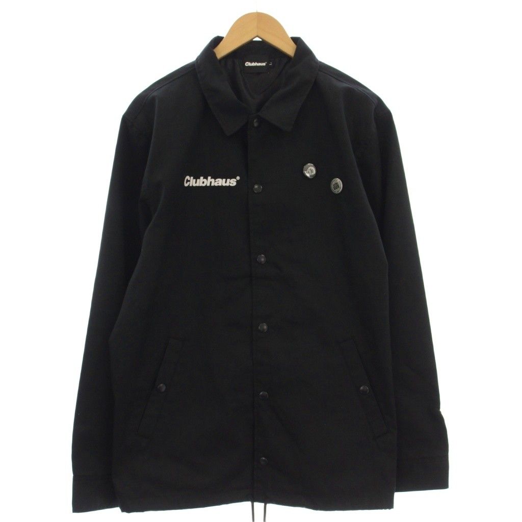 クラブハウス Clubhaus Fore coach jacket コーチジャケット 缶バッチ付 L 黒 ブラック /☆G9