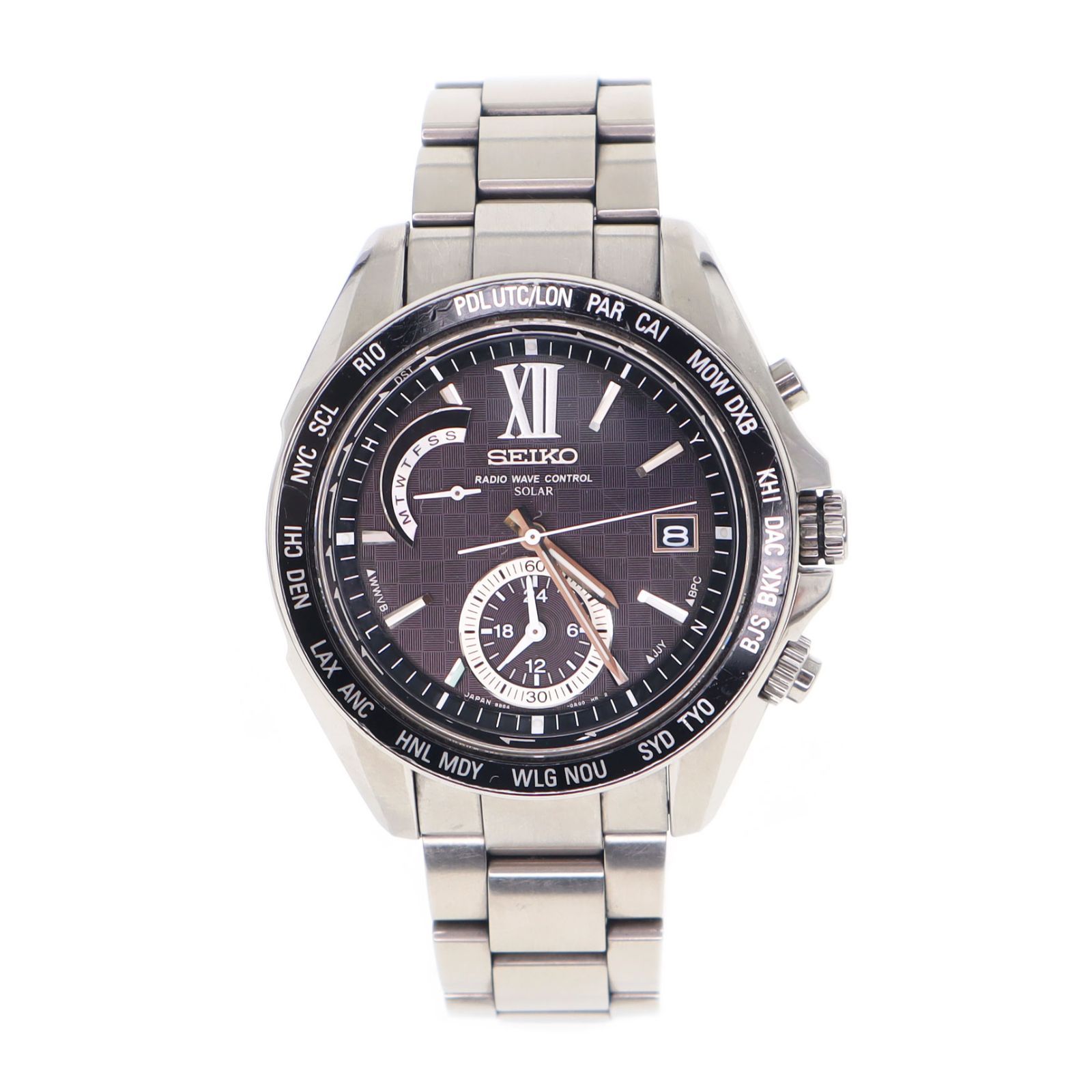 【中古】SEIKO セイコー SAGA099 ブライツ 電波ソーラー レディース メンズ 腕時計 ブラック ブランド