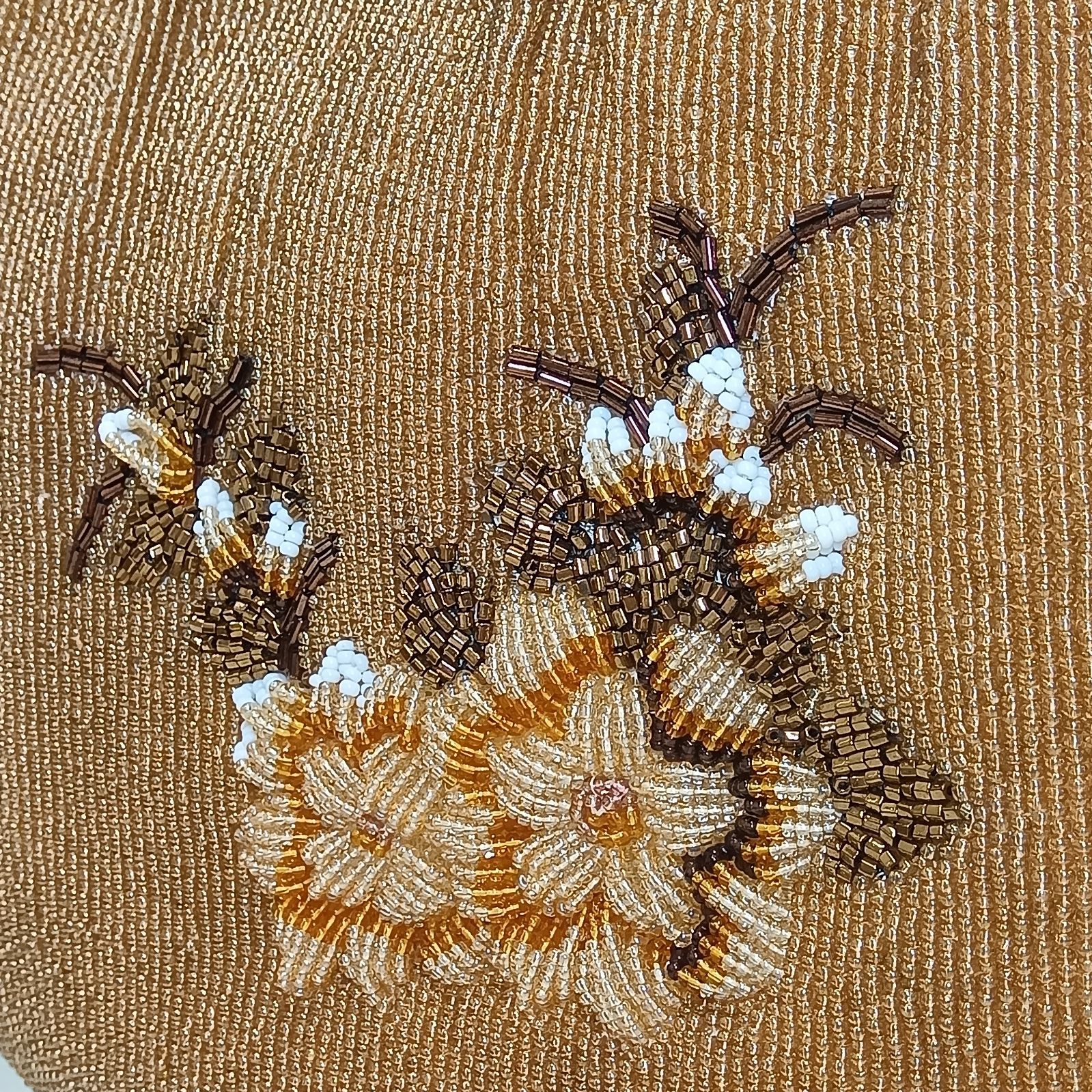 多少訳あり🔴 昭和レトロ 希少レア 🔷 前面総柄 ビーズ刺繍バッグ