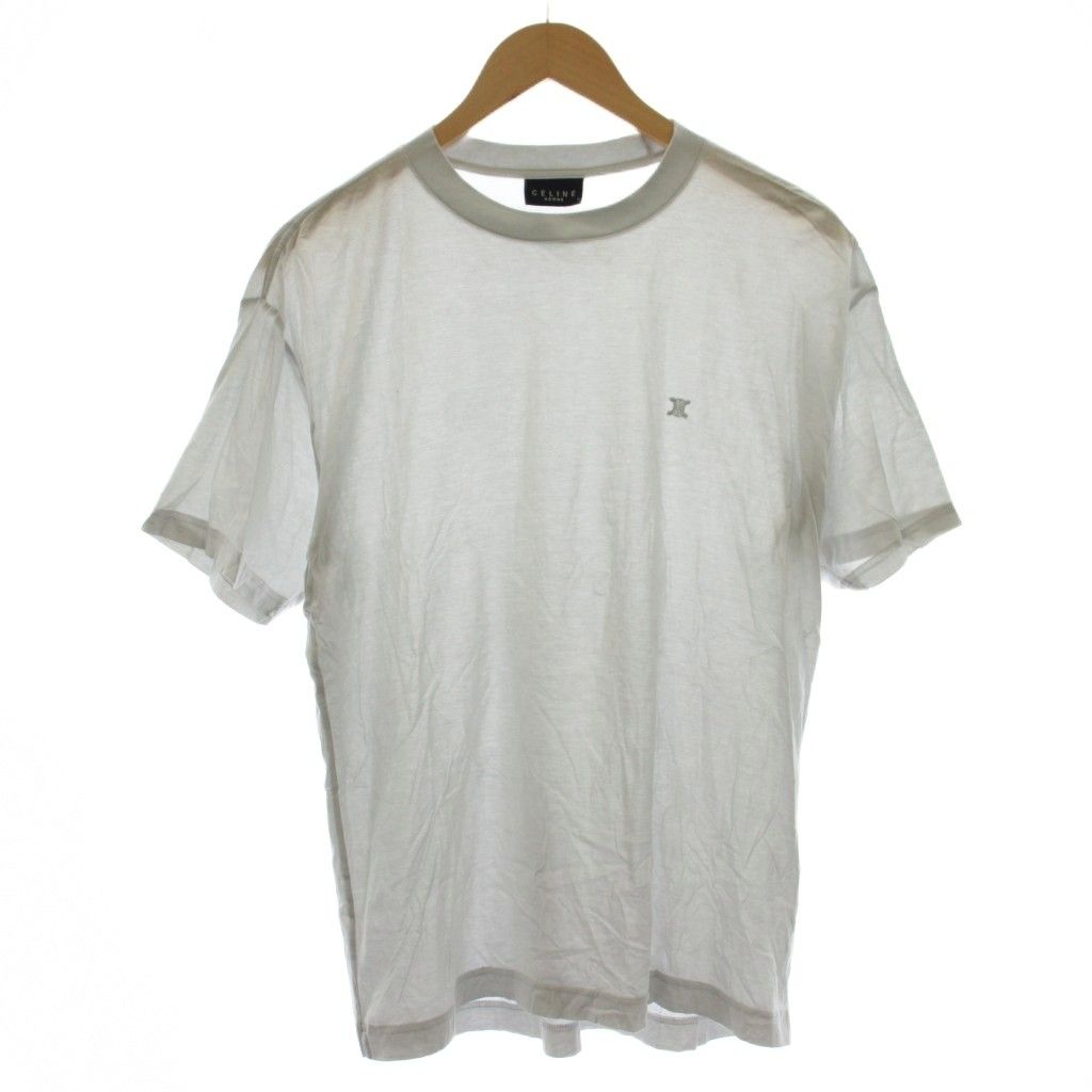 セリーヌ CELINE HOMME オム Tシャツ 半袖 ロゴ L ライトグレー /☆G6