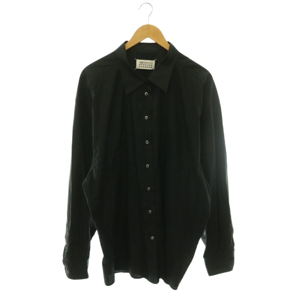 マルタンマルジェラ 1 Martin Margiela 1 L/Sシャツ ブラウス 長袖 前開き コットン I40 黒 ブラック /NR ■OS ■SH