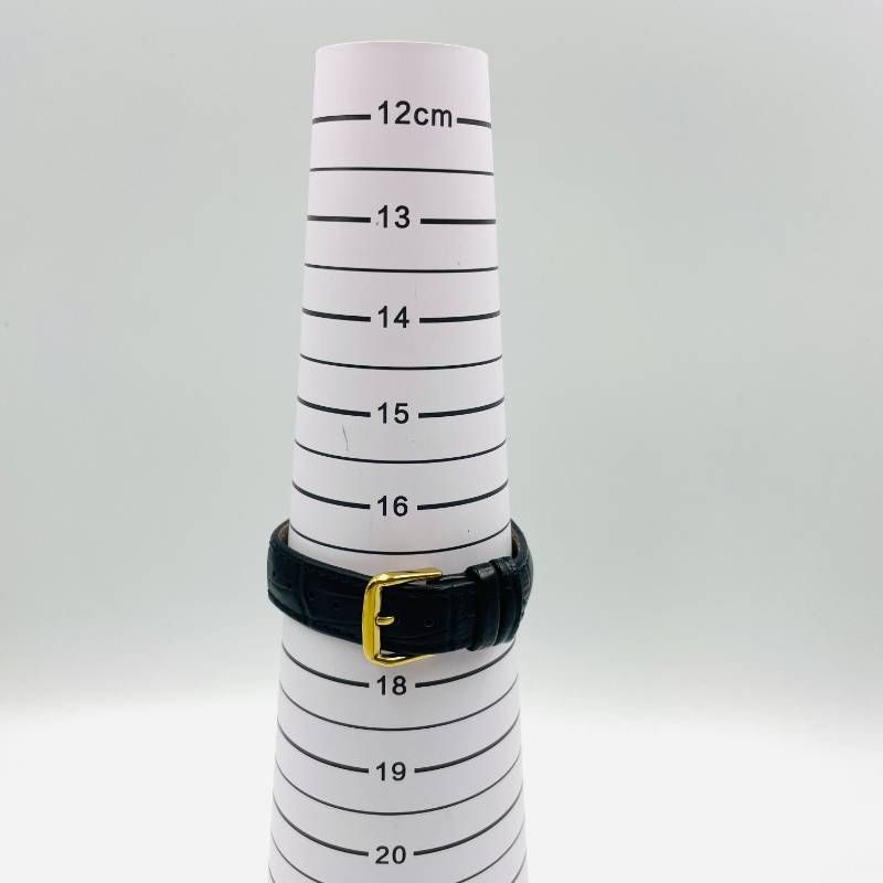 RADO ラドー スクエア 腕時計 ゴールド文字盤 ブラックレザーベルト