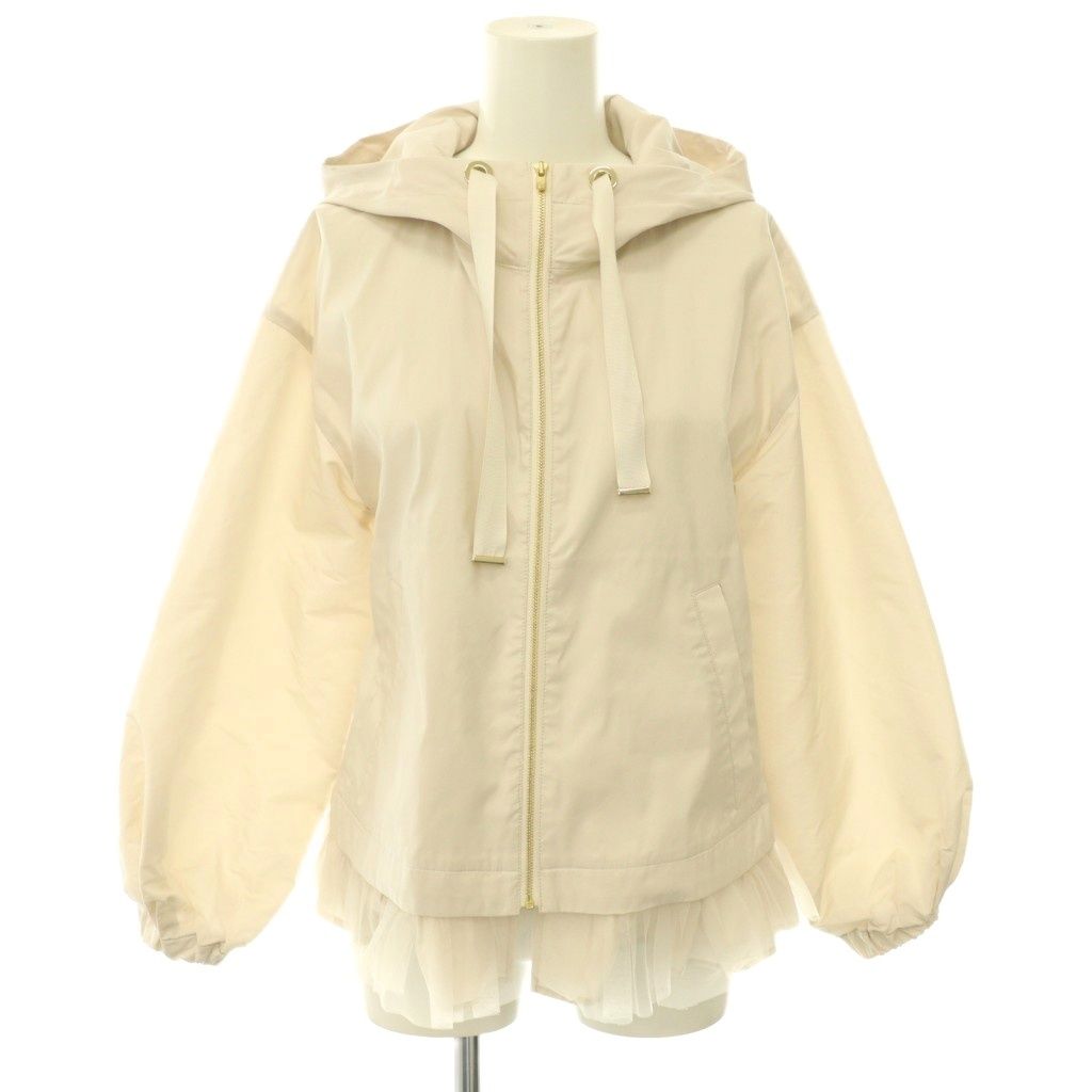 アナイ ANAYI 24SS グログランタフタXチュールブルゾン ジップアップ