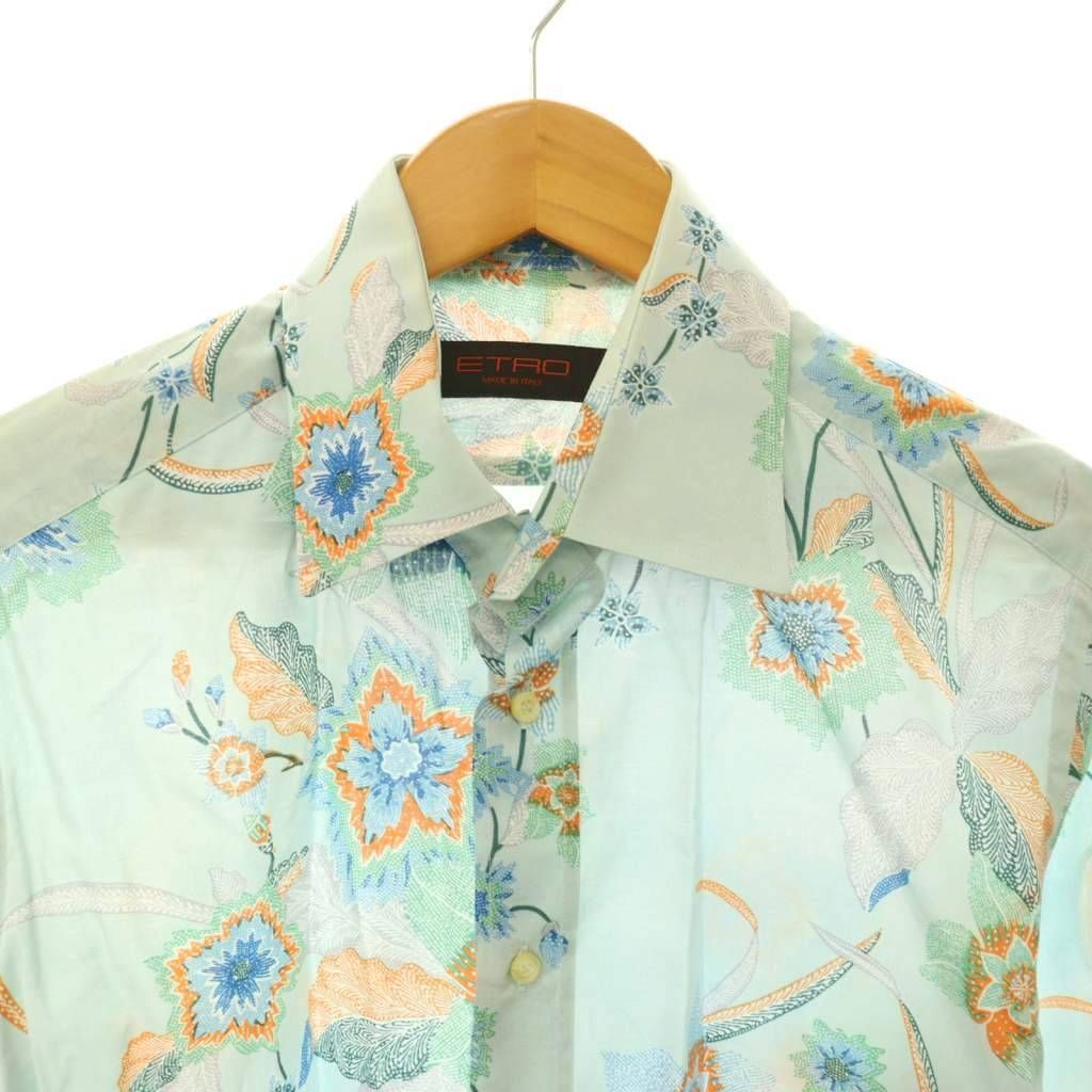 エトロ ETRO 花柄 長袖シャツ 40 ライトブルー /HK □OS - メルカリ