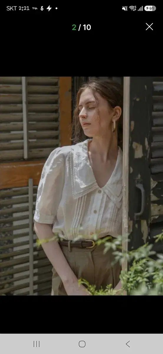 LENINA 르니나 french shirt リネン100% ブラウス シャツ