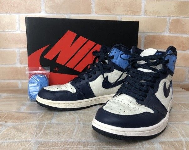 【中古】 箱有 NIKE ナイキ AIR JORDAN 1 RETRO HIGH OG 555088-140 ホワイト×ブルー US9.5（27.5cm） 111446675
