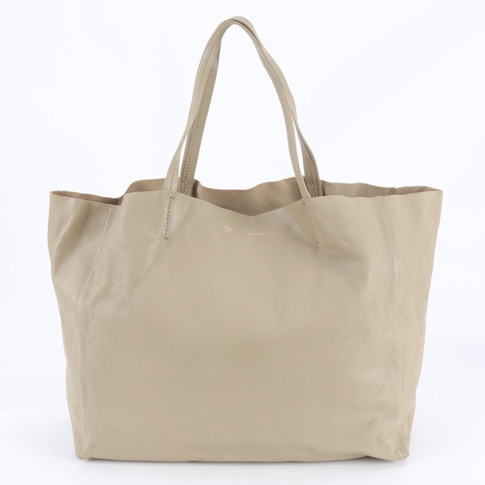 美品 セリーヌ ホリゾンタル カバ レザー トート バッグ 肩掛け ショルダー ハンド A4 ベージュ レディース RWE DW15-7【中古】