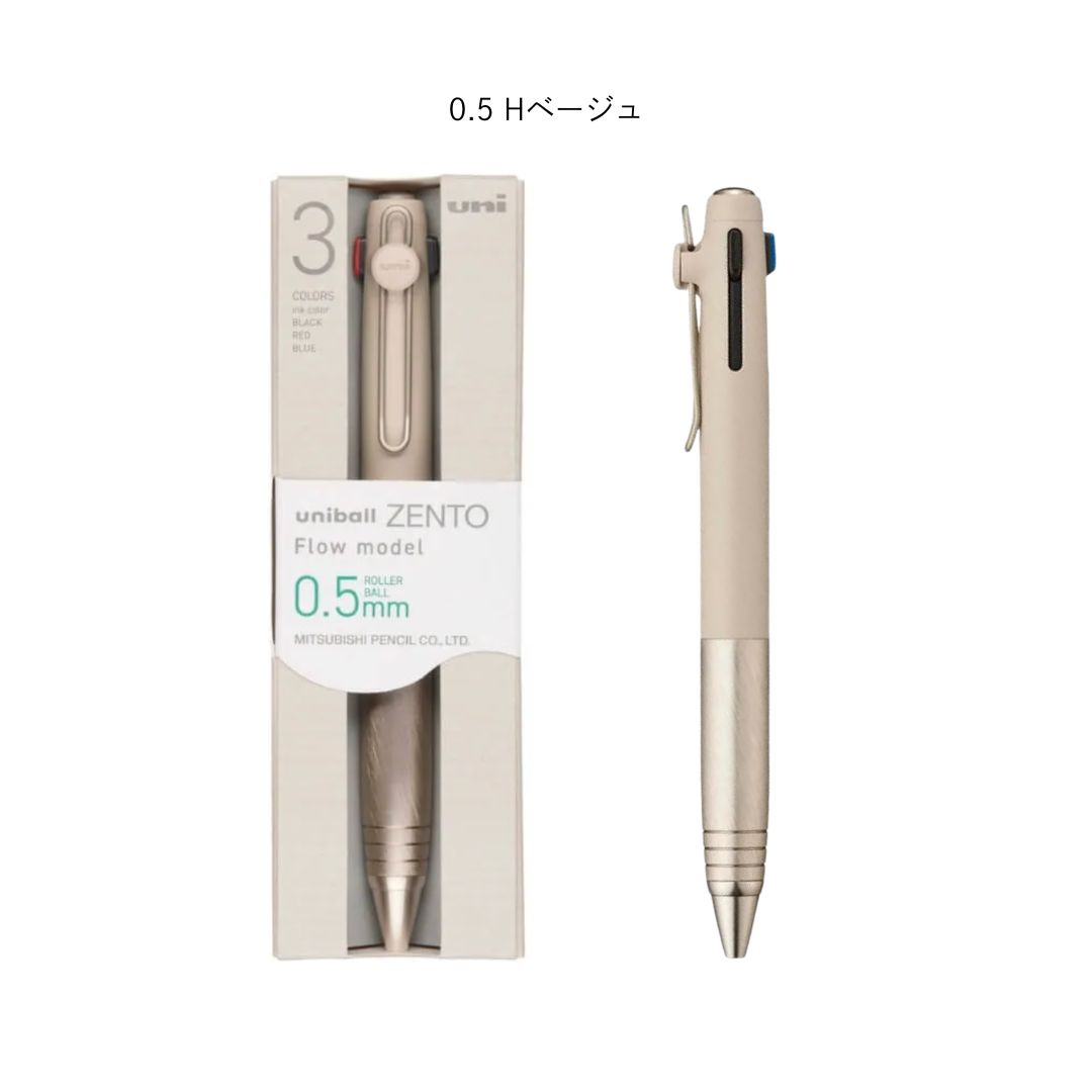 三菱鉛筆 ユニボールゼント フローモデル 3色ボールペン 0.38mm / 0.5