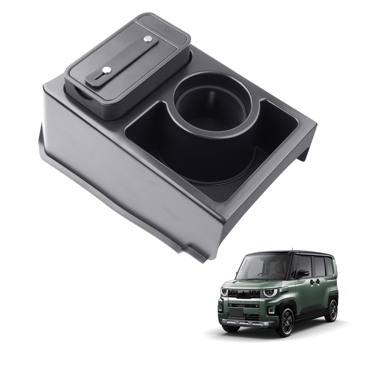 HUAHAO 三菱 デリカミニ ba専用 コンソール トレイ シートコンソール 隙間収納 車用収納ボックス ゴミ箱 Delicamini センターコンソールボックス 後席収納 小物入れ 滑り止め デリカミニ アクセサリー 整理整頓 お手入れ・取付簡単ts