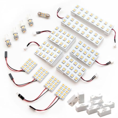 【電球色/3000K】 ヴェルファイア LED ルームランプ 20系 15点セット [H20.5~H27.1] 車検対応 専用形状 室内灯ts