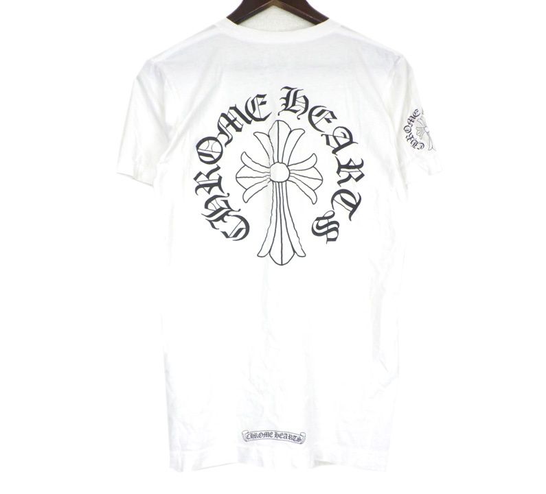 クロム　ホワイトTシャツ クロムハーツ CHROME HEARTS 【 CH T-SHRT 1 】 ネック ロゴ バック CH