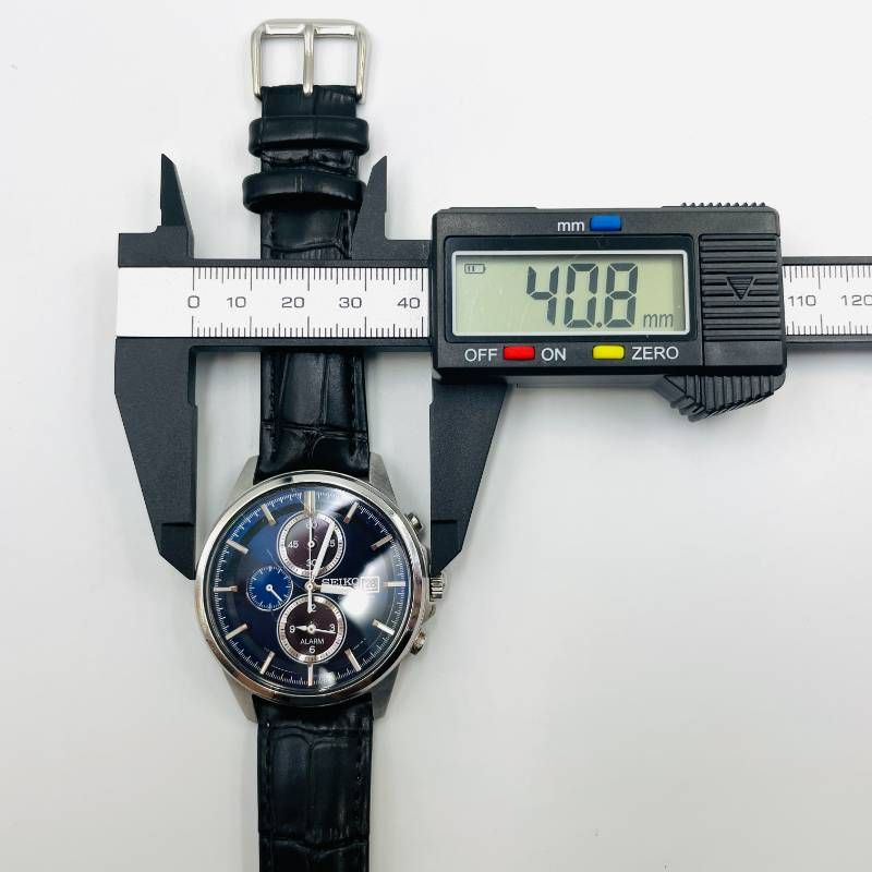 セイコー SEIKO クロノグラフ アラーム ディープブルー文字盤 V172