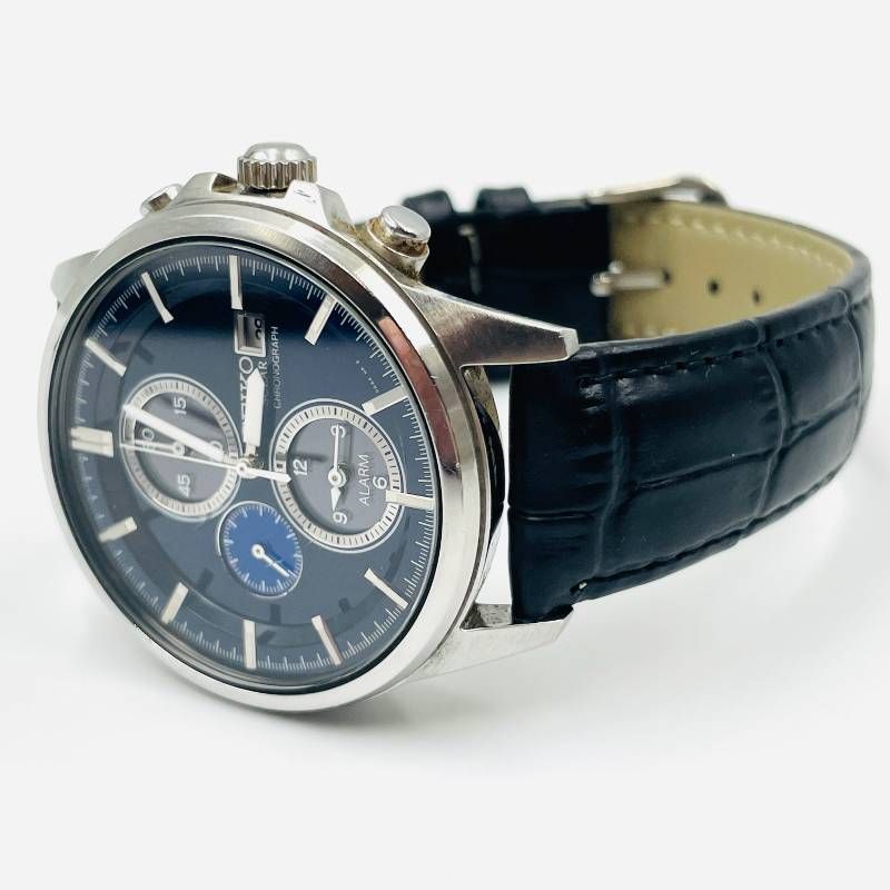 セイコー SEIKO クロノグラフ アラーム ディープブルー文字盤 V172