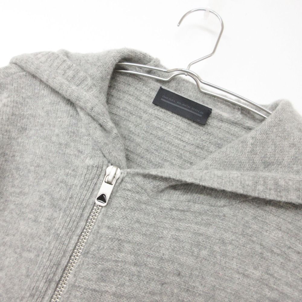 美品 DIESEL BLACK GOLD ディーゼル モヘヤ混ウールコート DIESEL BLACK GOLD ディーゼルブラックゴールド ニット フーデット