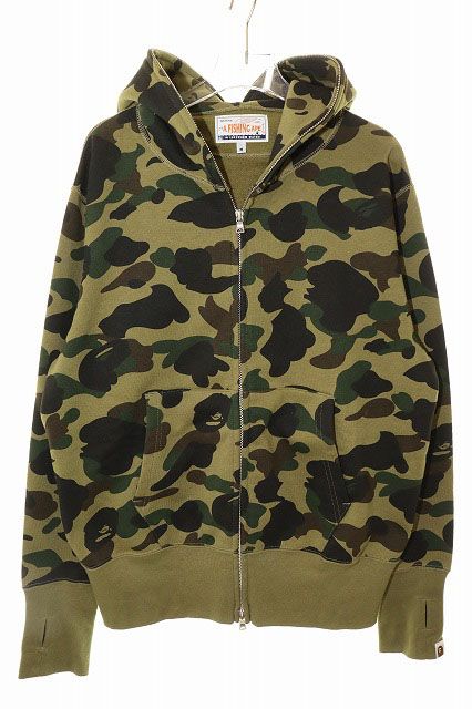 アベイシングエイプ A BATHING APE × DAIWA FISH FULL ZIP HOODIE M ダイワ フィッシャー パーカー フーディ カモ柄 【ブランド古着ベクトル】【中古】260701